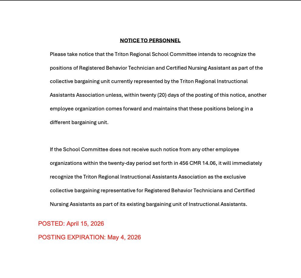 Personnel Notice
